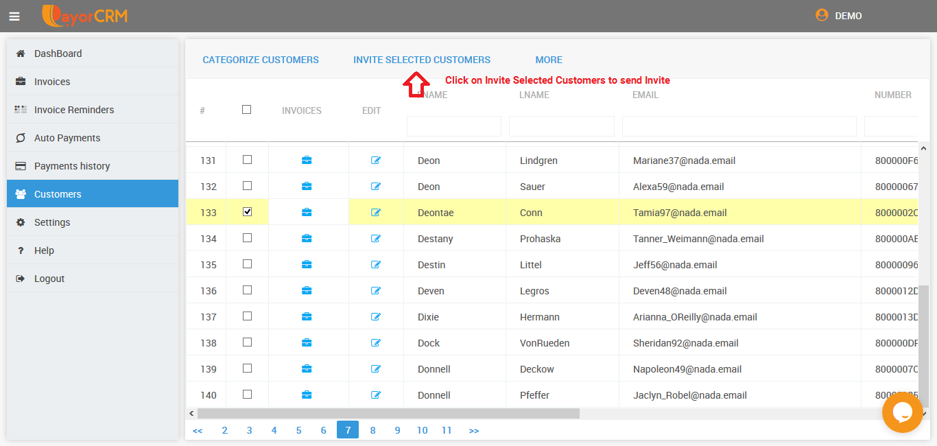 Invite customers to the billing portal